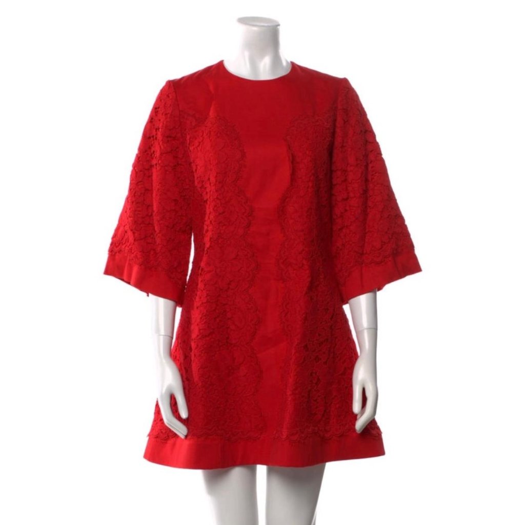 Alexis Crew Neck Red Mini Dress Size S